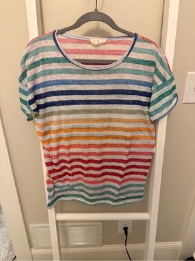 Fantastic Fawn Multicolor Striped Short Sleeve Tee